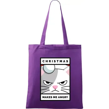 Christmas makes me angry - Taška bavlněná - 42 x 38 cm ( Fialová )
