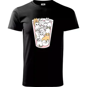 Kočky ve sklenici - Triko extra velké (5-8XL) - 8XL ( Černá )