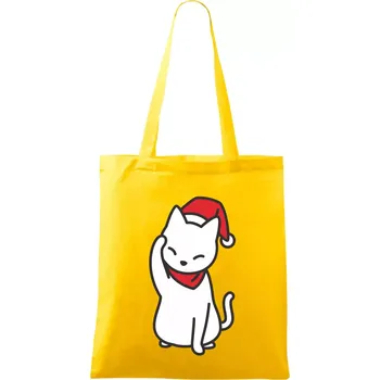 Vánoční kočka mávající - Taška bavlněná - 42 x 38 cm ( Žlutá )