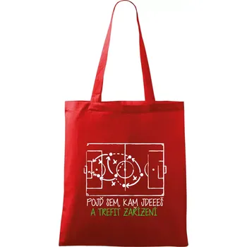Nákupní taška Pojď sem, kam jdeš a trefit zařízení - Taška bavlněná - 42 x 38 cm ( Červená )