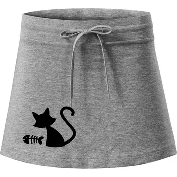 Dámská sukně Ryba vs kočka - Sportovní sukně - two in one - XL ( Tmavě šedý melír )