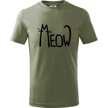 Meow - Mňau - Tričko dětské bavlněné - 146 cm/10 let ( Khaki )