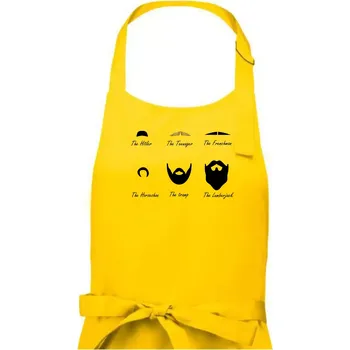 Kuchyňská zástěra Types of men - Mustache - knírek - Pánská zástěra na vaření - Univerzální velikost ( Žlutá )