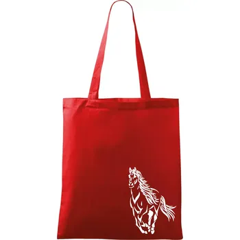 Nákupní taška Kůň běžící - Taška bavlněná - 42 x 38 cm ( Červená )