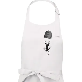 Kuchyňská zástěra Kočka vypadla z kapsy - Pánská zástěra na vaření - Univerzální velikost ( Bílá )