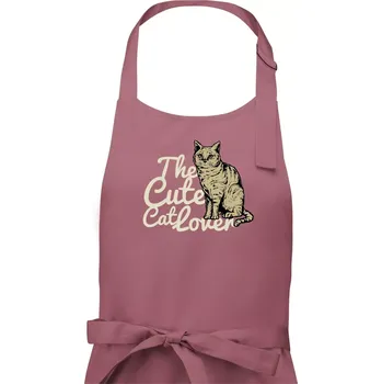 Kuchyňská zástěra The cute cat lover - Pánská zástěra na vaření - Univerzální velikost ( Starorůžová )