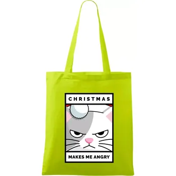 Christmas makes me angry - Taška bavlněná - 42 x 38 cm ( Limetková )