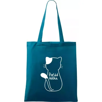 Pořád kočka - Taška bavlněná - 42 x 38 cm ( Petrolejová )