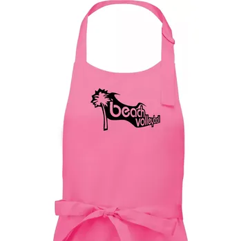 Kuchyňská zástěra Beach volleyball obrys - Dámská zástěra na vaření - Univerzální velikost ( Růžová )
