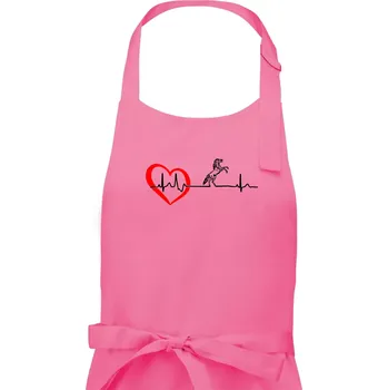 Kuchyňská zástěra Moje srdce bije pro koně - Pánská zástěra na vaření - Univerzální velikost ( Růžová )