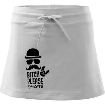 Dámská sukně Bitch please! Mustache - Sportovní sukně - two in one - XS ( Bílá )