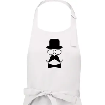 Kuchyňská zástěra Mustache pán - Dámská zástěra na vaření - Univerzální velikost ( Bílá )
