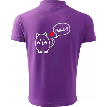 Pánská košile Tlustá kočka - Polokošile pánská Pique Polo 203 - M ( Fialová )