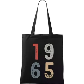 Nákupní taška Vintage číslice 1965 - Taška bavlněná - 42 x 38 cm ( Černá )