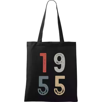 Nákupní taška Vintage číslice 1955 - Taška bavlněná - 42 x 38 cm ( Černá )