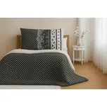 Bavlněné povlečení na 2 postele CANZONE BLACK, černé Rozměr povlečení: 2 ks 70 x 90 cm | 2 ks 140 x 200 cm 227578568