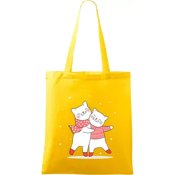 Nákupní taška Kočky ve svetru - Taška bavlněná - 42 x 38 cm ( Žlutá )