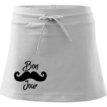 Dámská sukně Mustache Bon Jour - Sportovní sukně - two in one - L ( Bílá )