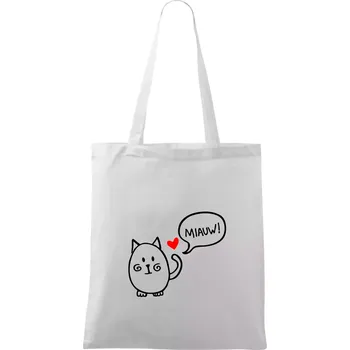 Tlustá kočka - Taška bavlněná - 42 x 38 cm ( Bílá )