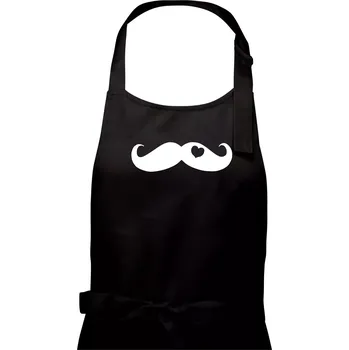 Kuchyňská zástěra Mustache love - Pánská zástěra na vaření - Univerzální velikost ( Černá )