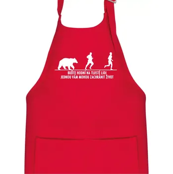 Kuchyňská zástěra Buďte hodní na tlusté lidi - Dětská zástěra na vaření - Univerzální velikost ( Červená )