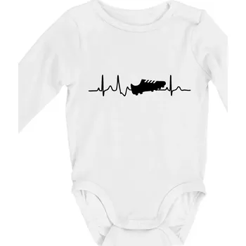 Kojenecký body Ekg fotbal kopačka - Body kojenecké s dlouhým rukávem - Dlouhý r. do 3 měs ( Bílá )