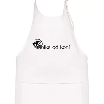 Kuchyňská zástěra Holka od koní - Dětská zástěra na vaření - Univerzální velikost ( Bílá )