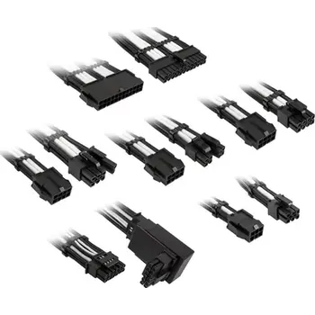 Počítačový zdroj Kolink Prodlužovací sada opletených kabelů Core Pro Braided Cable Extension Kit 12V-2x6 Typ 2 černo-bílá (COREPRO-EK-12VT2-BWH)