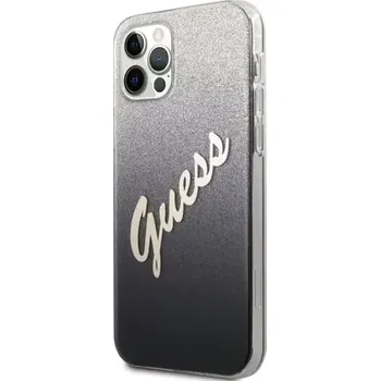 Pouzdro na mobilní telefon GUESS PC TPU vintage Zadní Kryt pro Apple iPhone 12 12 Pro Gradient černá (3700740494714)