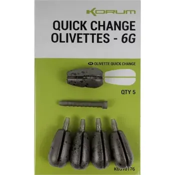KORUM Rychlovýměnná zátěž Quick Change Olivettes 6g 5ks (K0310176)