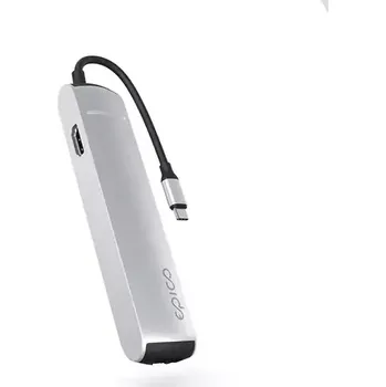 Notebook Epico Slim Hub USB-C 6v1 stříbrná (9915112100069)