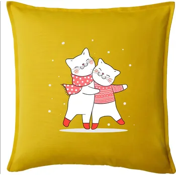 Polštář Kočky ve svetru - Polštář 50x50 - 50x50 - Pouze potah ( Žlutá )