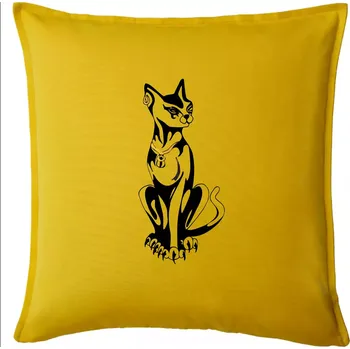 Polštář Kočka - Egyptská kočka - Polštář 50x50 - 50x50 - Pouze potah ( Žlutá )
