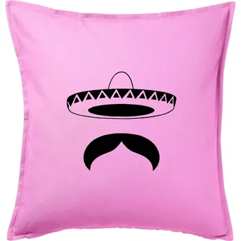 Polštář Mexican Mustache - Polštář 50x50 - 50x50 - Pouze potah ( Růžová )