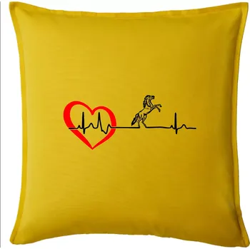 Polštář Moje srdce bije pro koně - Polštář 50x50 - 50x50 - Pouze potah ( Žlutá )