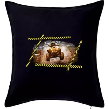 Polštář Čtyřkolka v letu - Polštář 50x50 - 50x50 - Pouze potah ( Černá )