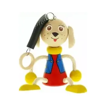 Dřevěná hračka Česká dřevěná hračka Pes na pružině (CH21338)