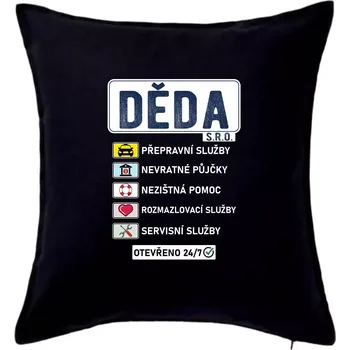 Polštář Děda sro služby - Polštář 50x50 - 50x50 - Pouze potah ( Černá )