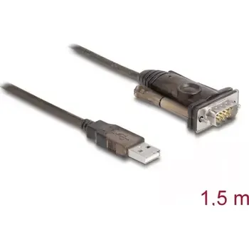 Kabel do PC DeLock Adaptér USB 2.0 A (M) - RS232 (M) 1.5m černá (62646)