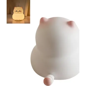 Noční světlo Silikonové noční světlo ve tvaru kočky 3 režimy svícení Časovač 30 min Dobíjecí lampa 1200mAh Baterie Dekorace pro děti i dospělé