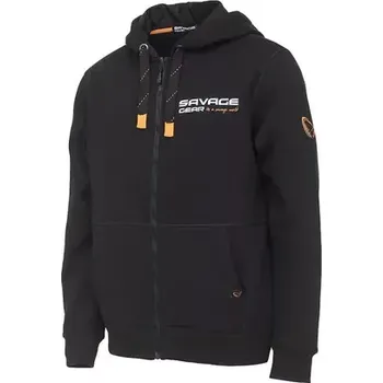 Pánská mikina Savage Gear Mikina Urban Zip Hoodie Black Ink XXL (73691)