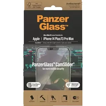 PanzerGlass Tvrzené sklo UWF CamSlider AB pro Apple iPhone 14 Plus/13 Pro Max černá (2797)