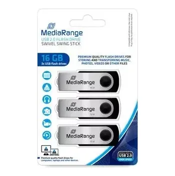 USB flash disk MediaRange MR910-3 USB-Stick 16GB stříbrná (MR910-3)