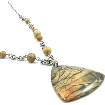 Náhrdelník Jaspisový náhrdelník s přívěskem