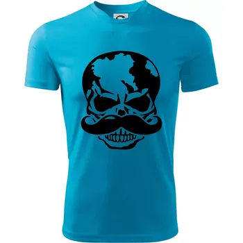 Mustache lebka - Dětské triko sportovní (dresovina) - 146 cm/10 let ( Světlý tyrkys )
