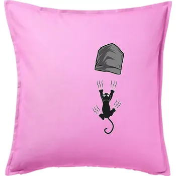 Polštář Kočka vypadla z kapsy - Polštář 50x50 - 50x50 - Pouze potah ( Růžová )