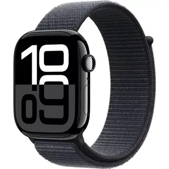 Apple Watch Series 10 GPS 46mm Klavírně černé hliníkové tělo - Inkoustově fialový provlékací řemínek (MWWR3QC/A)