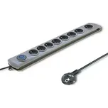 Qoltec 50168 Přepětová ochrana Quick Switch (8 zásuvek) | vypínač | 3m (50168-Q)