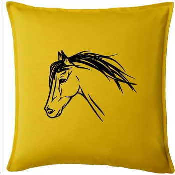 Polštář Kůň - hlava celá - Polštář 50x50 - 50x50 - Pouze potah ( Žlutá )