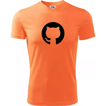 Kočka v kolečku - Dětské triko sportovní (dresovina) - 146 cm/10 let ( Neon mandarine )